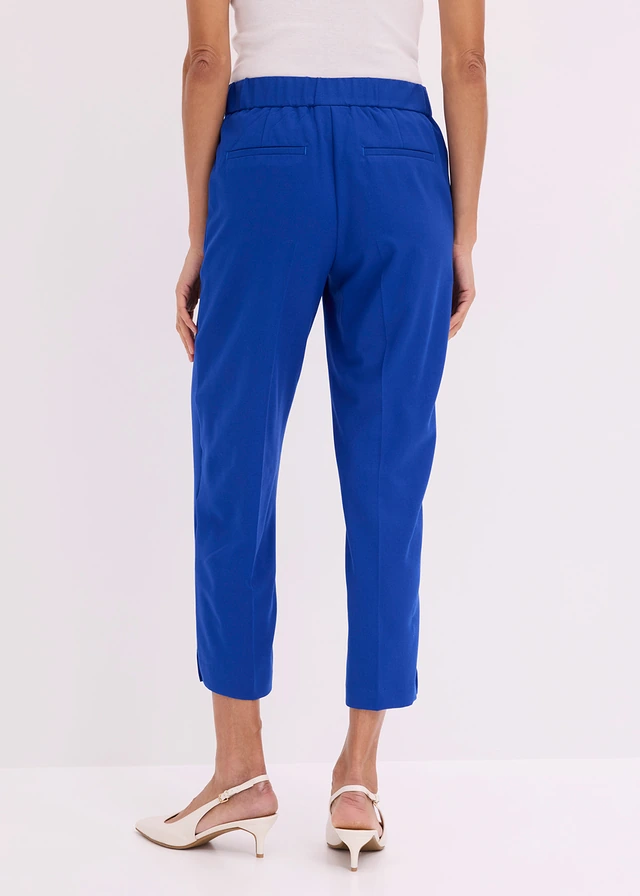 Pantalon 3/4 droit, fendu en bas, Couleur: bleu cobalt