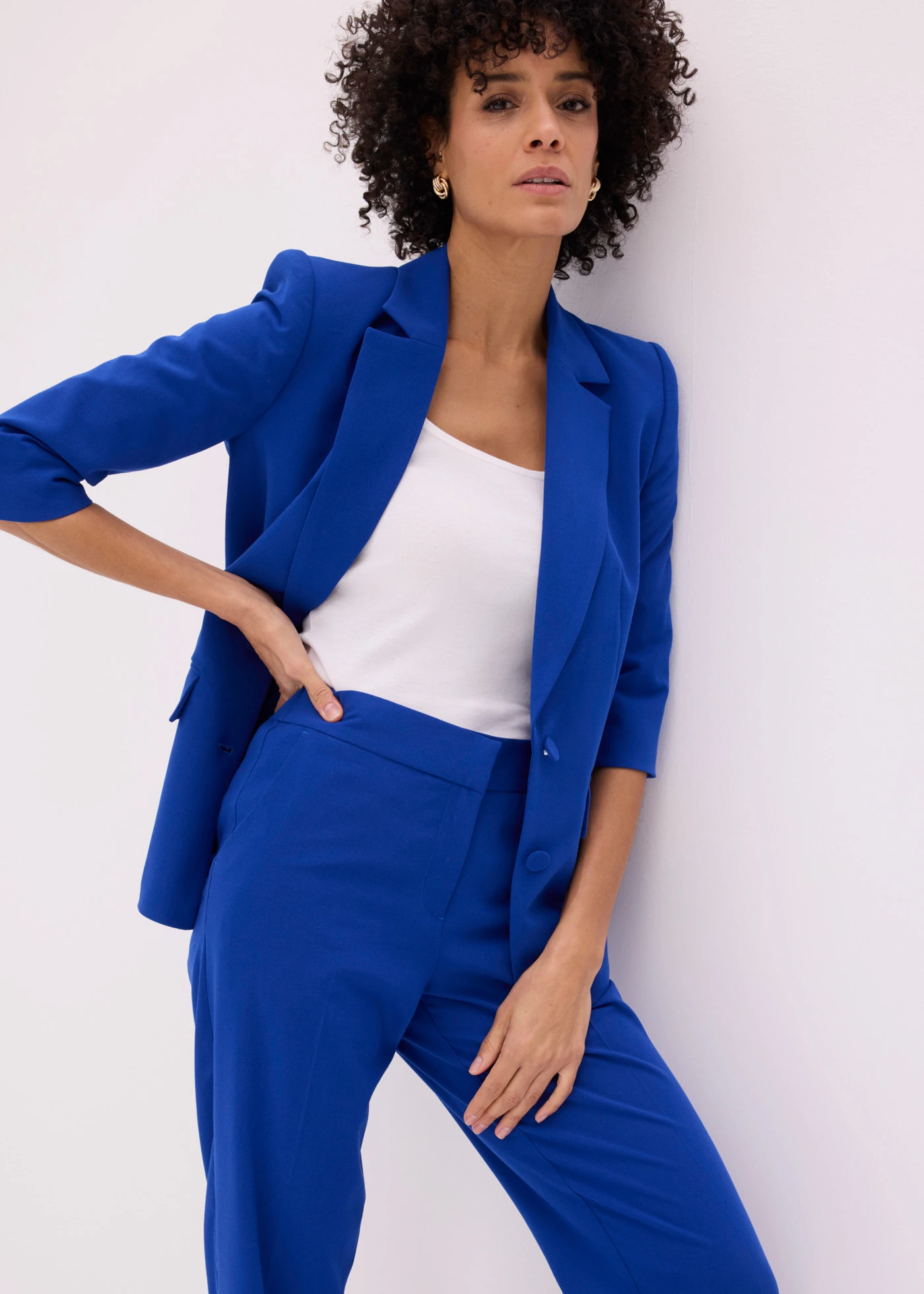 Pantaloni creion 3/4 cu crăpătură • albastru-cobalt • magazin bonprix