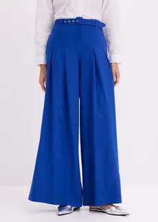 Pantaloni cu pense cu curea (set/2 piese), culoare: albastru-cobalt