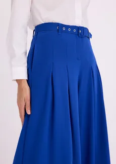 Pantaloni cu pense cu curea (set/2 piese) • albastru-cobalt • magazin bonprix