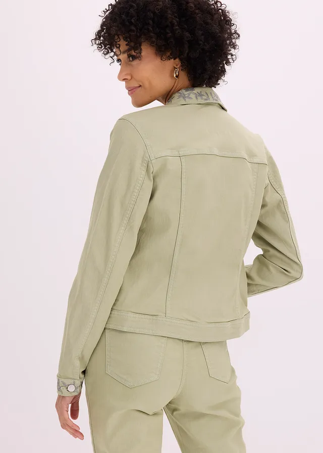 Veste en twill brodée, Couleur: vert pâle