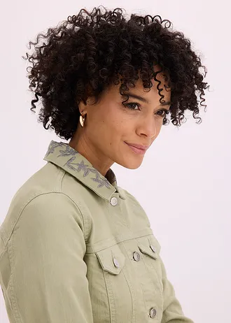 Veste en twill brodée • vert pâle • Boutique bonprix