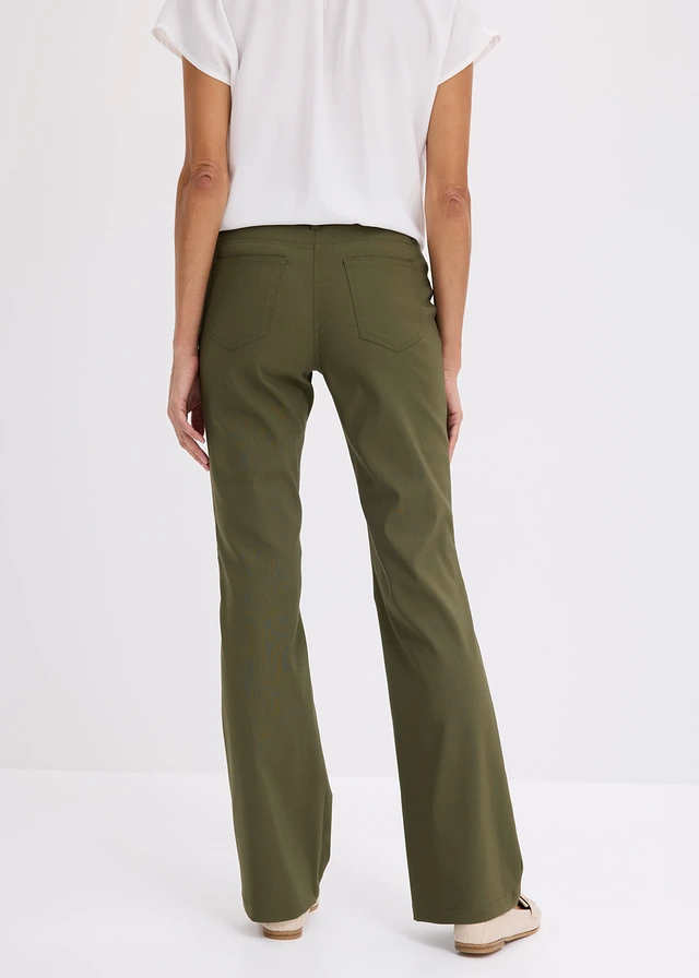 Stretch broek, bootcut • donkerolijfgroen • product-page.page-title-suffix