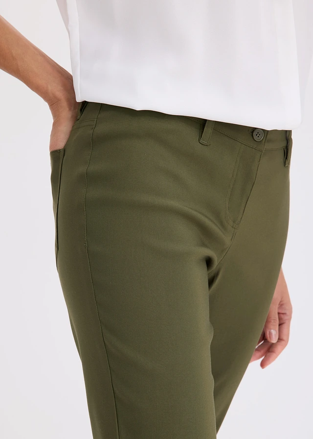 Stretch broek, bootcut • donkerolijfgroen • product-page.page-title-suffix