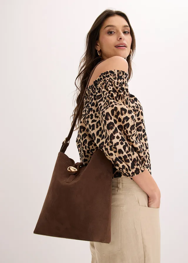 Buideltas met gesp, Kleur: bruin