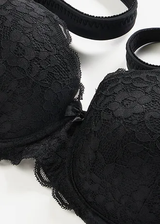Sutien minimizer cu bretele vătuite • negru • magazin bonprix