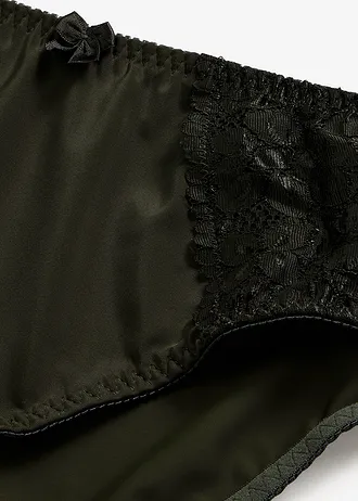 Lot de 2 slips maxi avec dentelle • olive foncé • Boutique bonprix