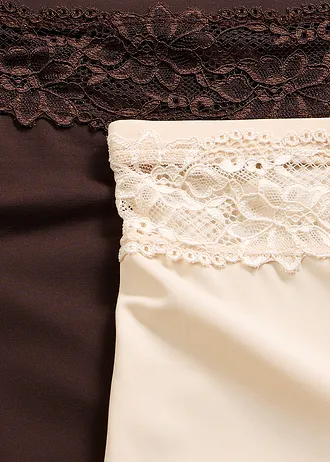 Figi panty shape, lekki stopień modelowania sylwetki (2 pary) • beżowy piaskowy+ciemnobrązowy • sklep bonprix