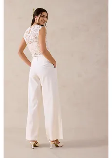 Pantalon large à pinces • ecru • Boutique bonprix