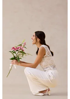 Pantalon large à pinces • ecru • Boutique bonprix