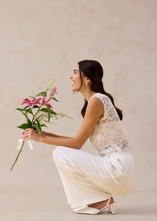 Pantaloni marlene • ecru • magazin bonprix