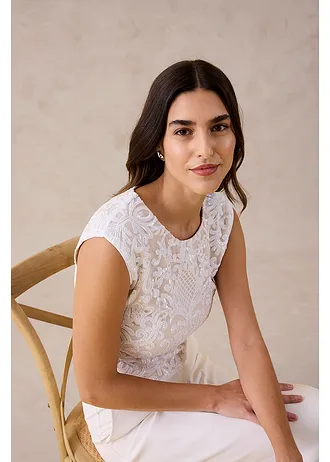 Top cu paiete • ecru • magazin bonprix