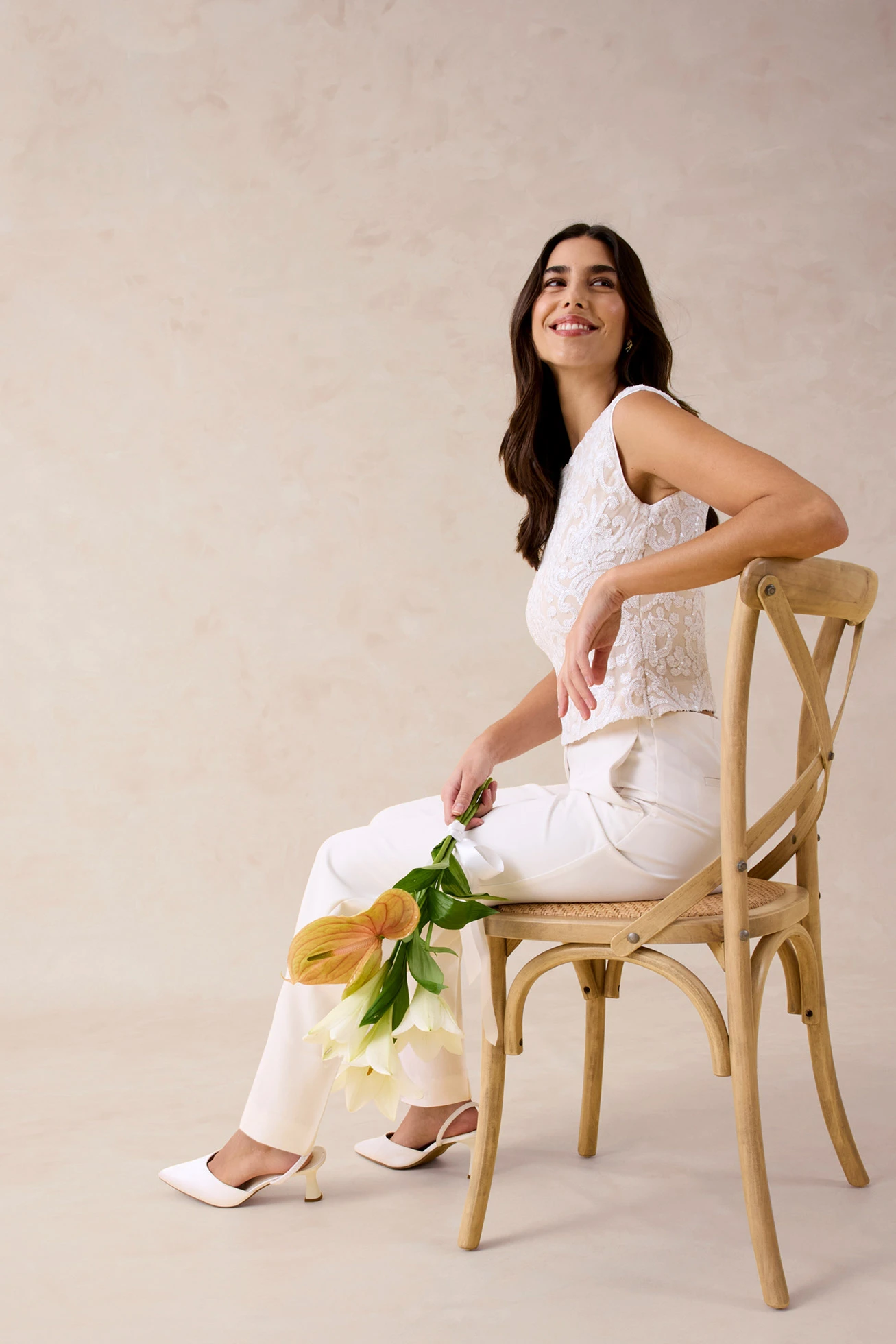 Top koronkowy • biel wełny • sklep bonprix