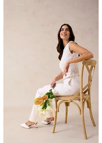 Top met pailletten • wolwit • bonprix online shop