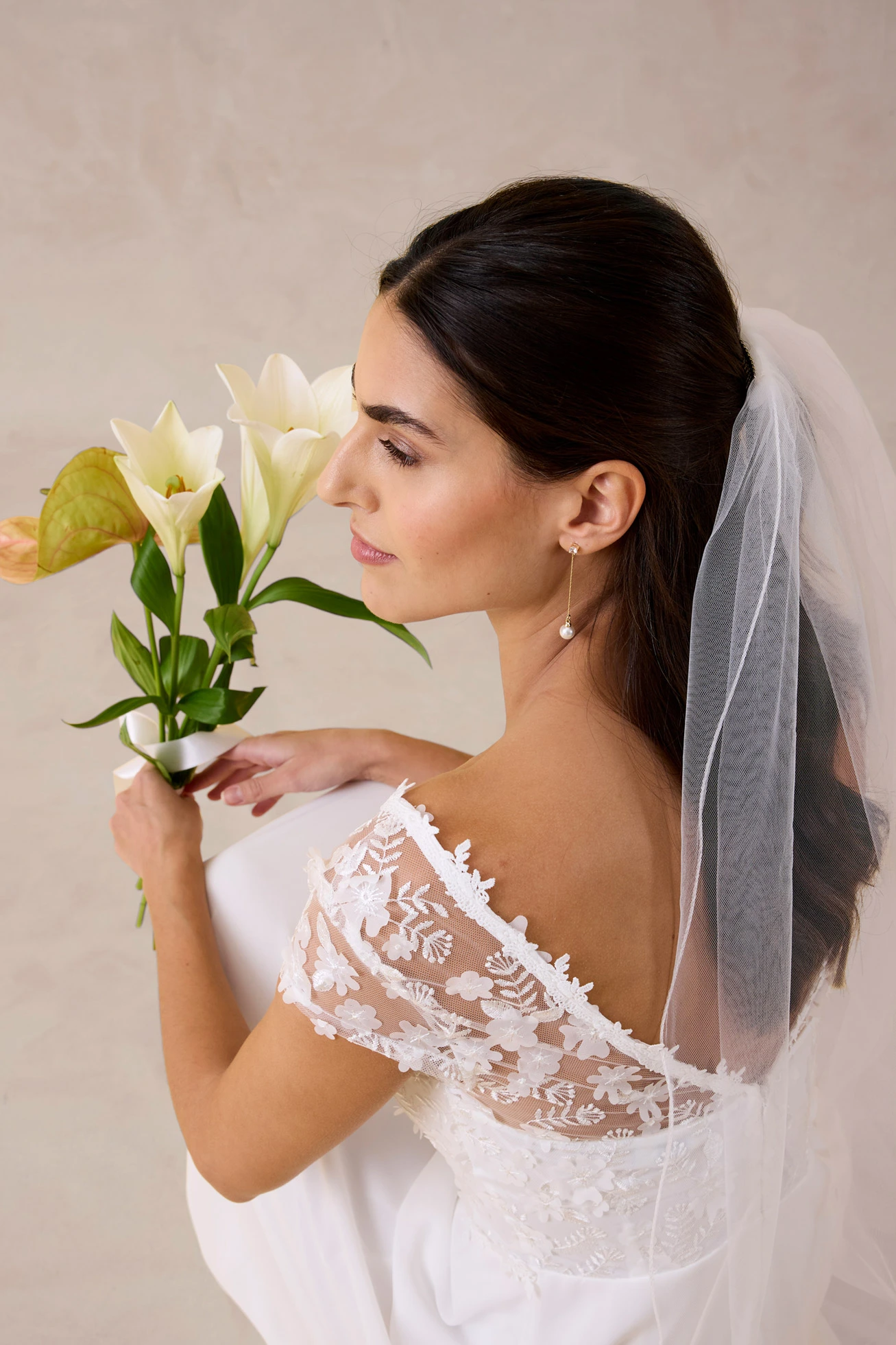 Robe de mariée à dentelle • ecru • Boutique bonprix