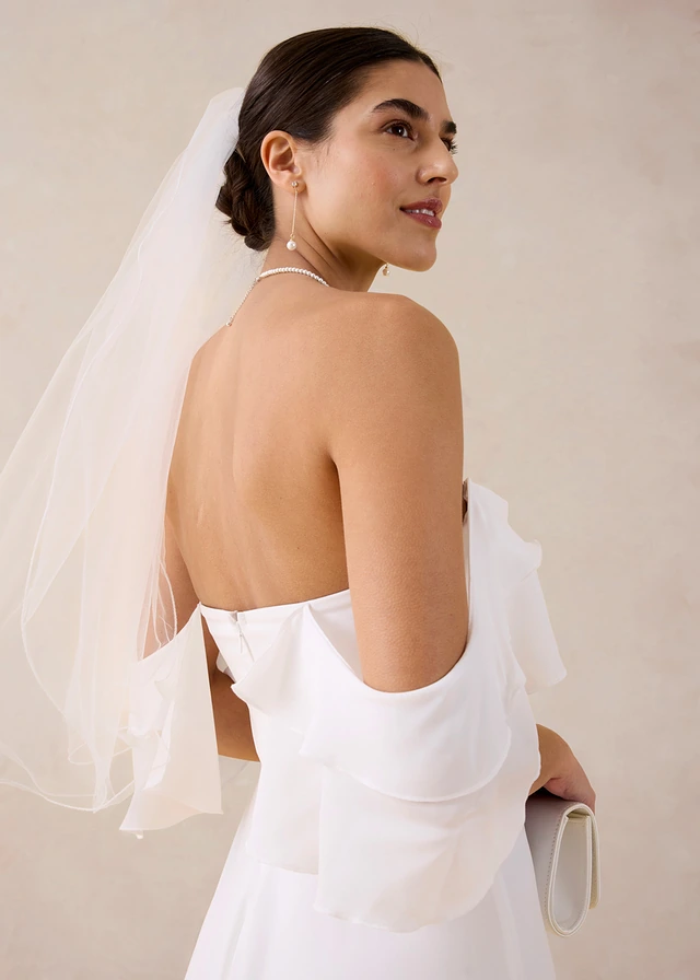 Robe de mariée en mousseline avec drapé • écru • product-page.page-title-suffix