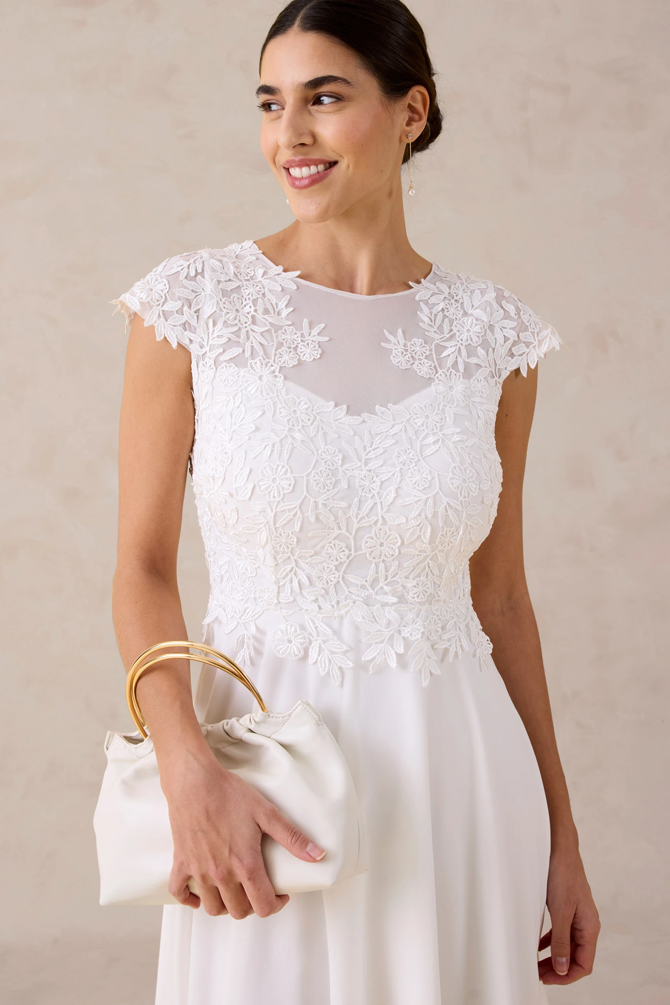 Trouwjurk met kant • wolwit • bonprix online shop