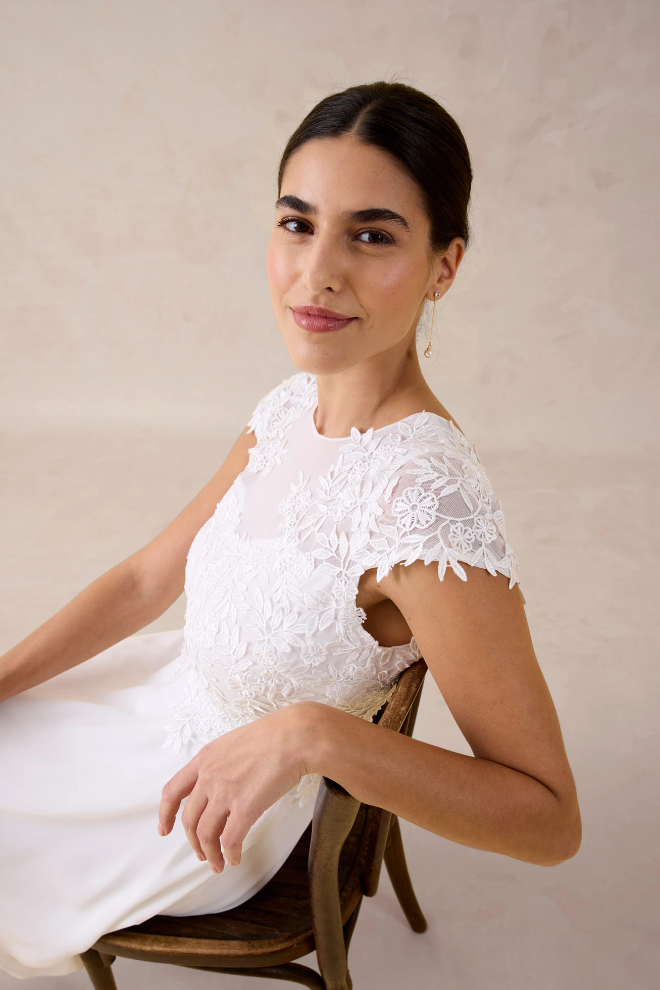 Robe de mariée avec dentelle • ecru • Boutique bonprix