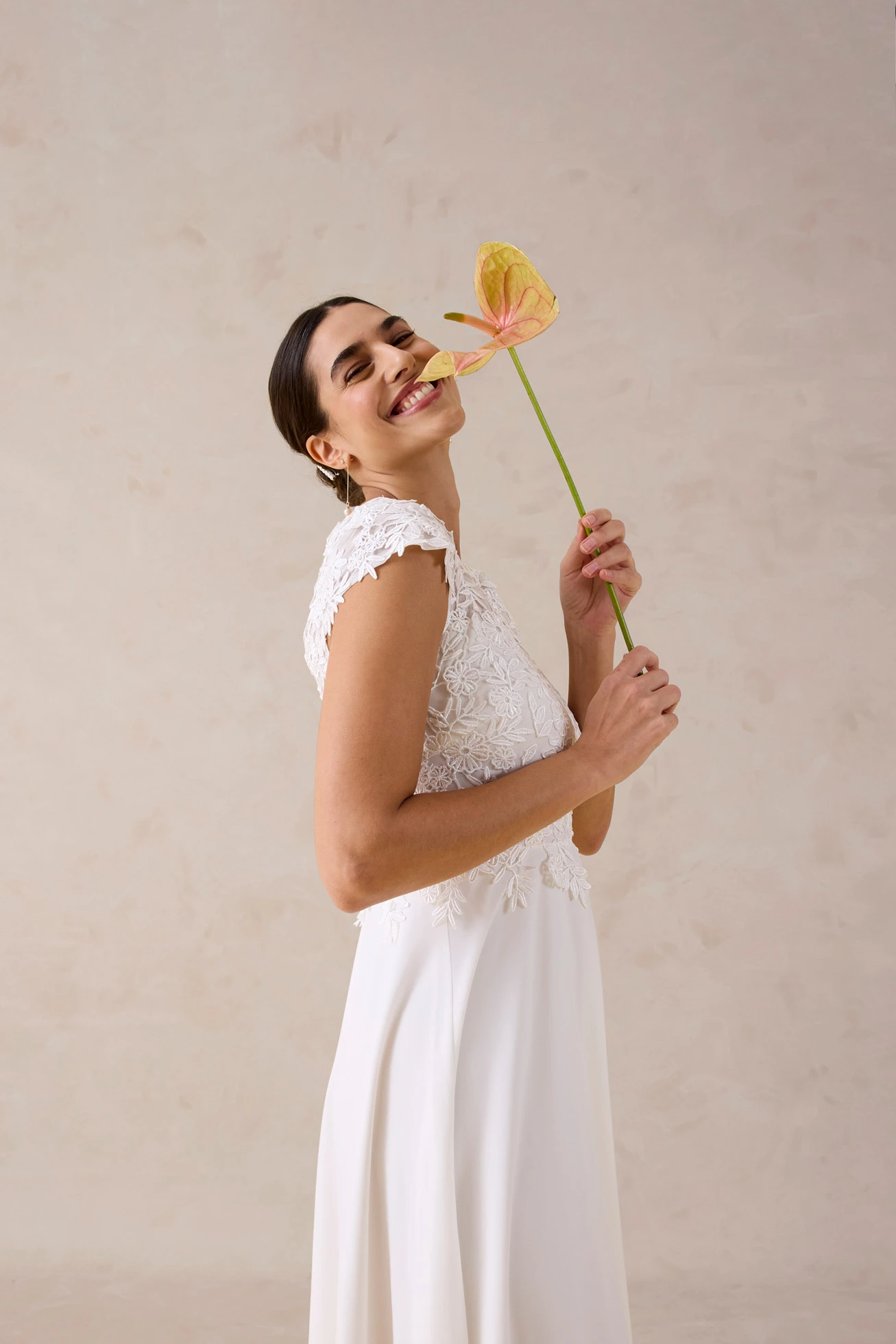 Robe de mariée avec dentelle • ecru • Boutique bonprix