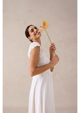 Rochie de mireasă cu dantelă • ecru • magazin bonprix