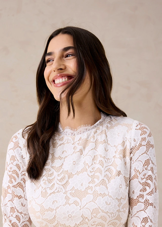 Haut manches longues en dentelle • écru • product-page.page-title-suffix