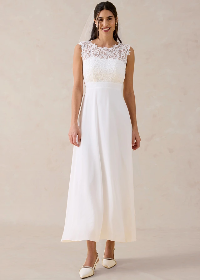 Robe de mariée avec dentelle, Couleur: écru