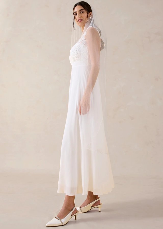 Robe de mariée avec dentelle, Couleur: écru