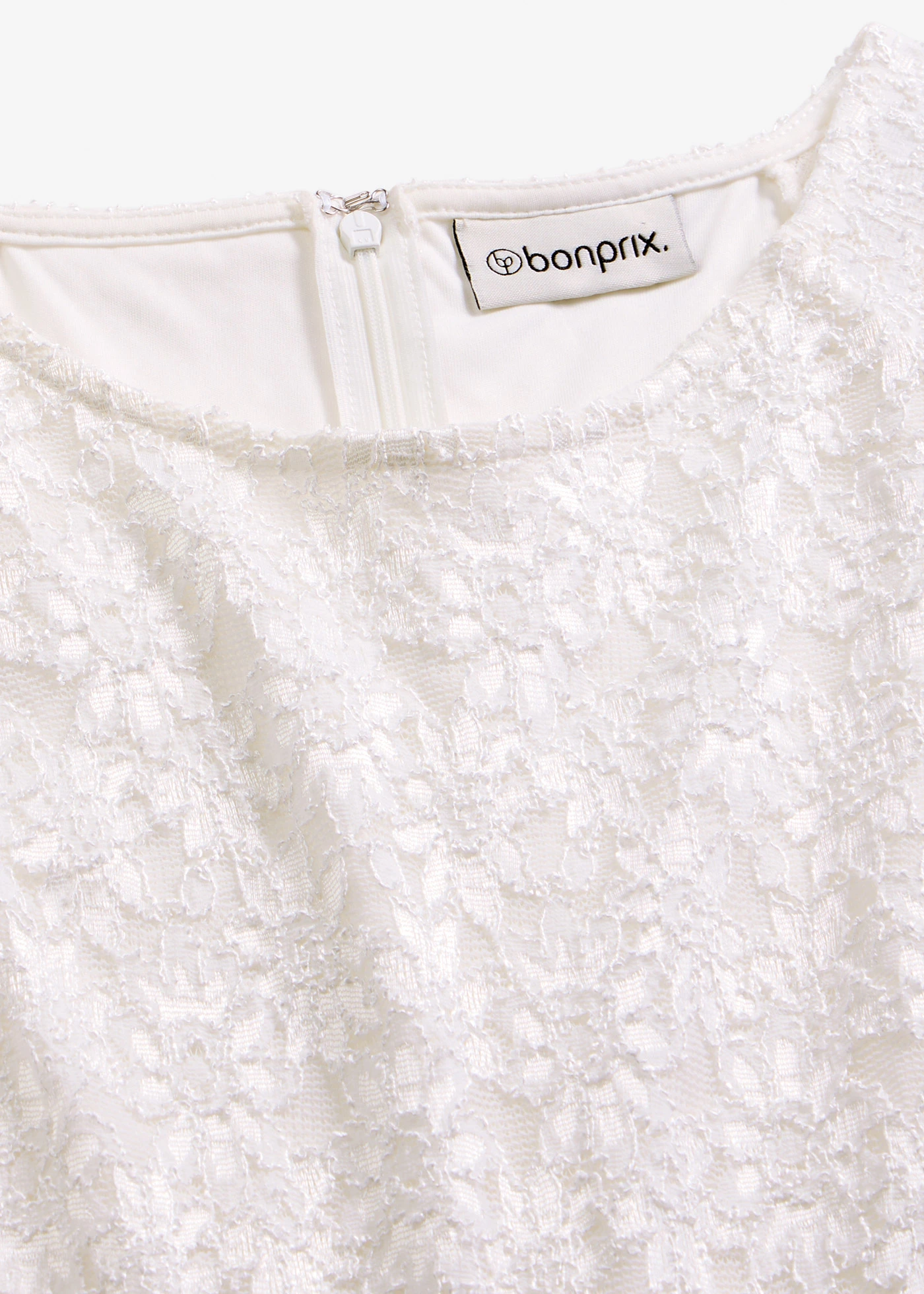 Jumpsuit van fijn chiffon met kant • wolwit • bonprix online shop