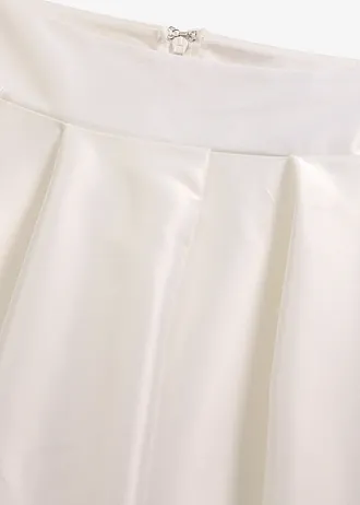 Fustă maxi din satin lucios • ecru • magazin bonprix