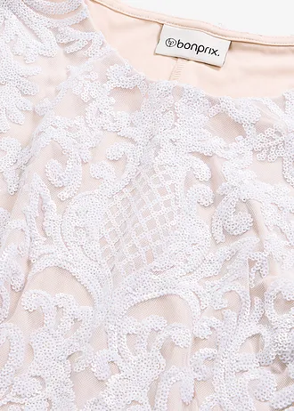 Top à dentelle brodé de sequins • ecru • Boutique bonprix