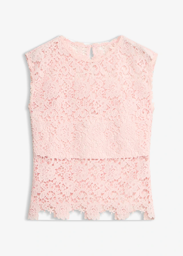 Top din dantelă • roz perlat • magazin bonprix