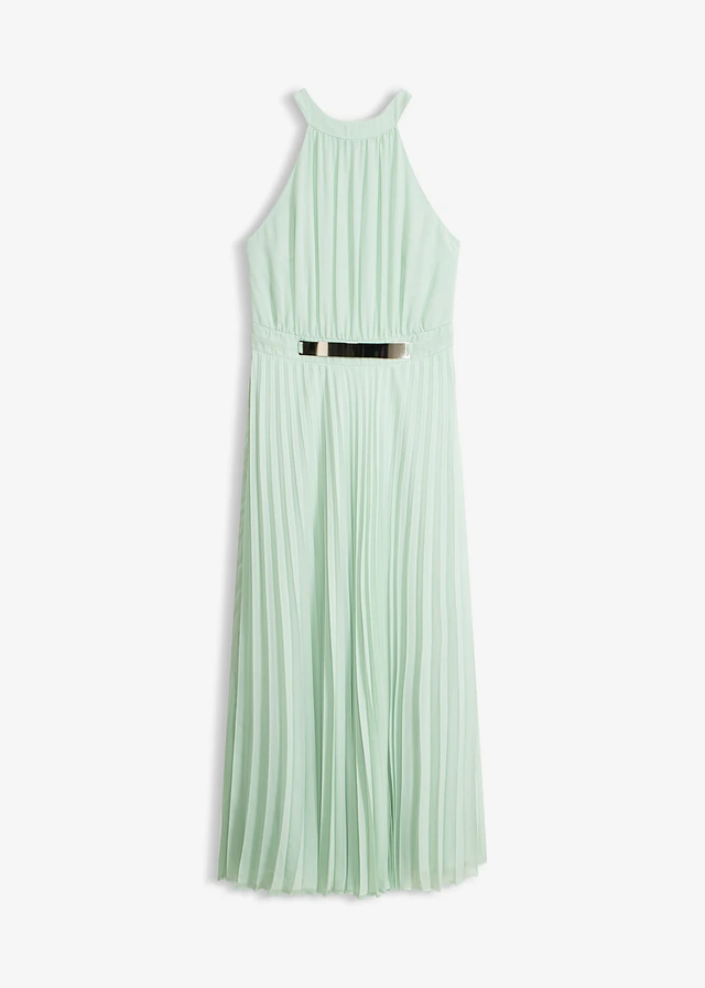 Avondjurk van lichte chiffon met plissé