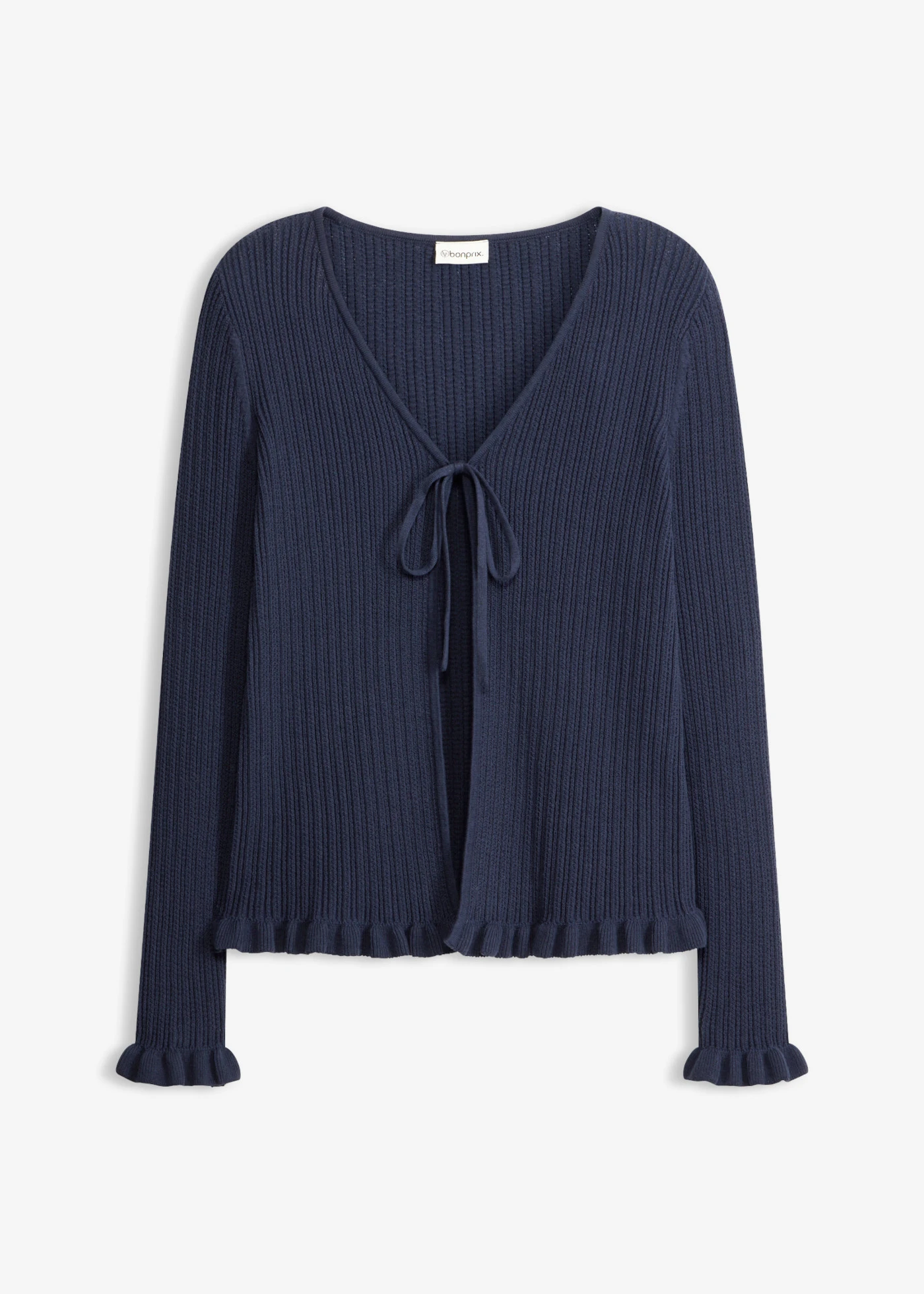 Jachetă din tricotaj fin din amestec cu bumbac • bleumarin • magazin bonprix