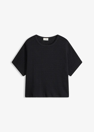 Bluzka dzianinowa z lekkiego materiału z domieszką lnu