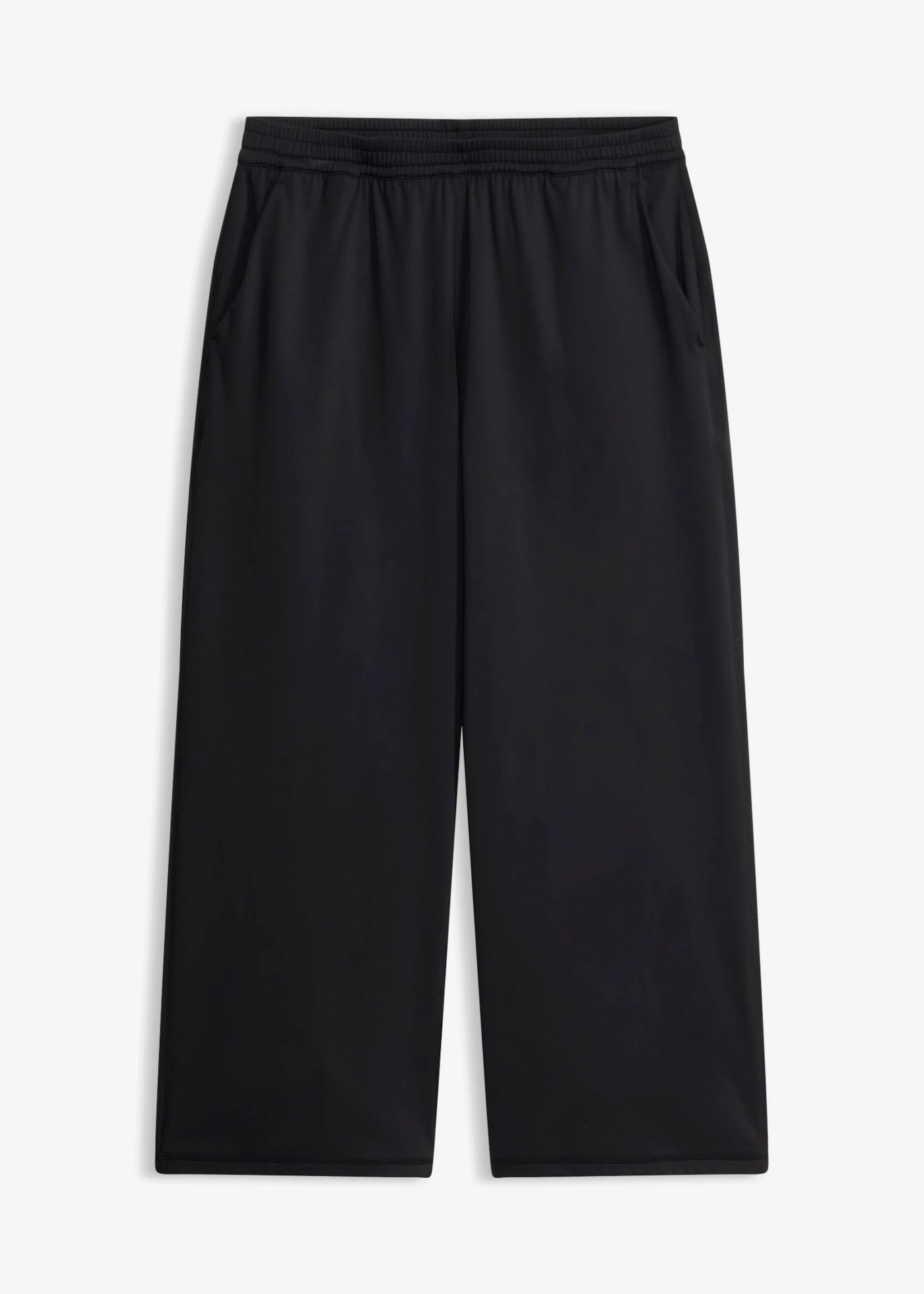 Comfort capri sportbroek met wijde pijpen, sneldrogend • zwart • bonprix online shop