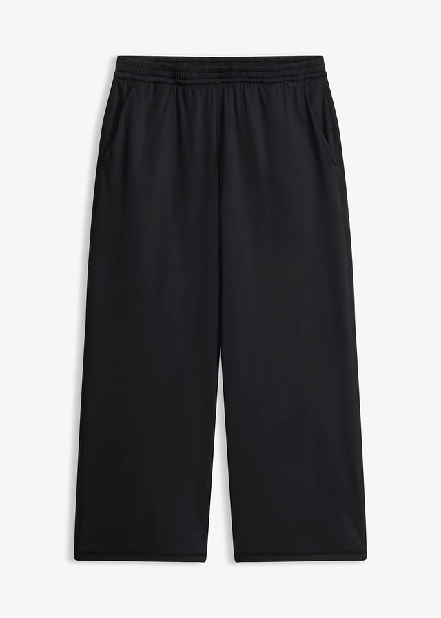 Pantaloni sport comozi cu croială largă pe picior și uscare rapidă • negru • magazin bonprix