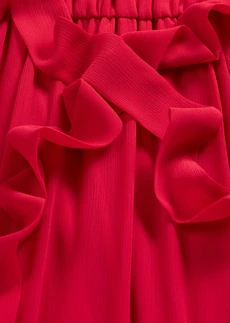 Chiffon jurk met strikdetails • donkerrood • bonprix online shop