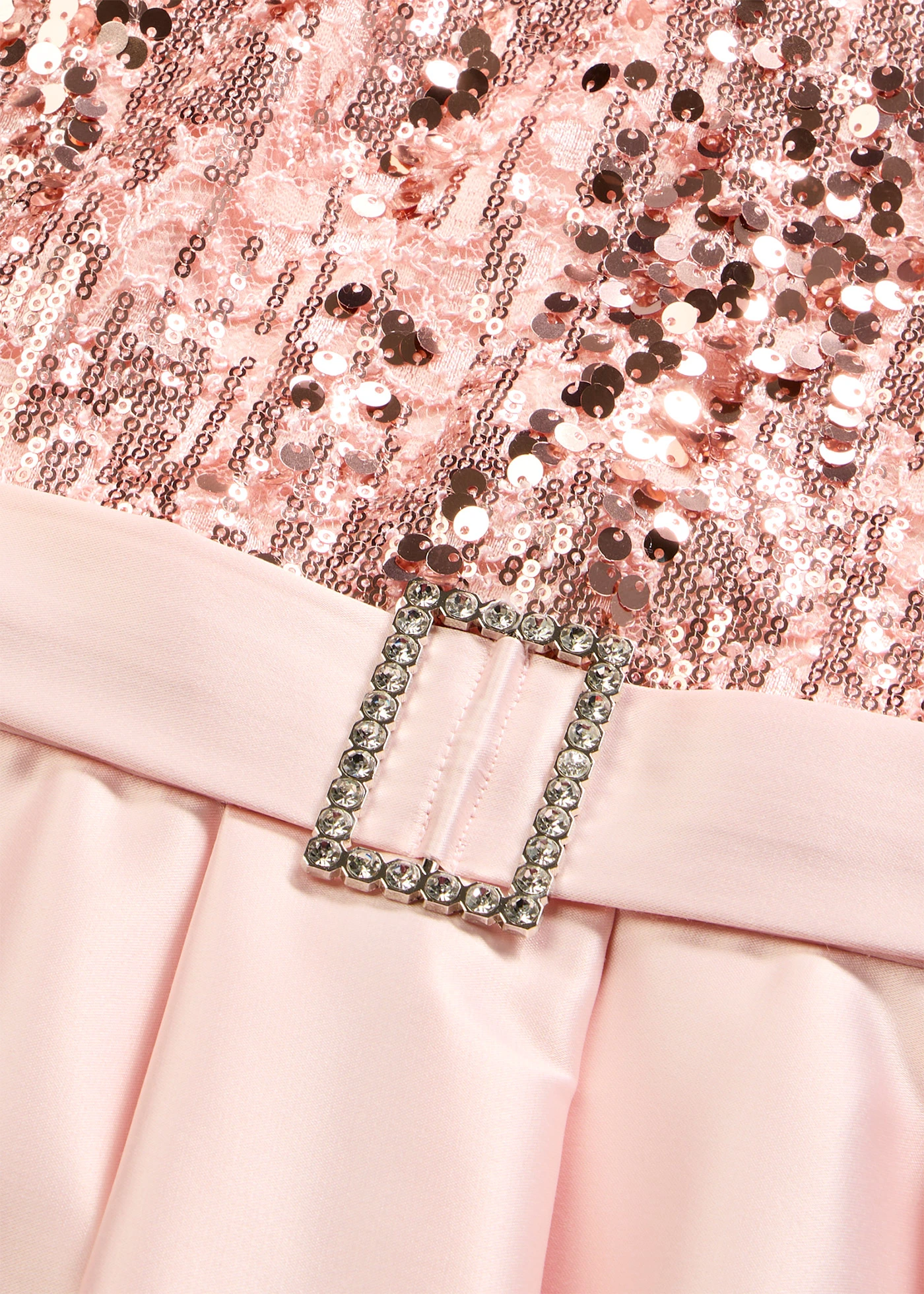 Robe de soirée en satin brillant et sequins • rose nacré • Boutique bonprix