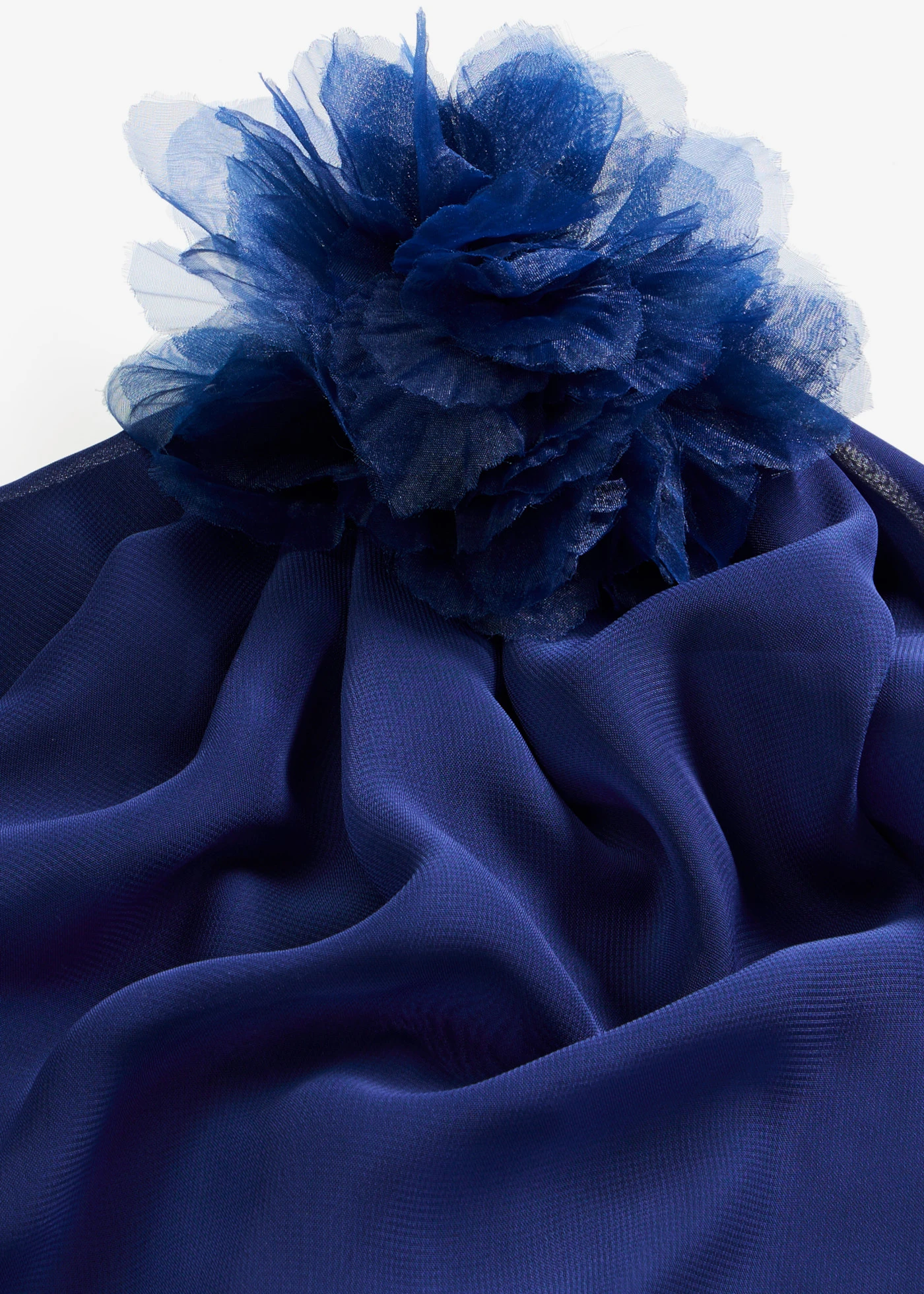 Avondjurk van fijne chiffon met bloemenapplicatie • middernachtblauw • bonprix online shop