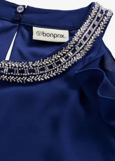 Halenka z jemného šifonu s kamínkovou aplikací • půlnoční modrá • bonprix obchod