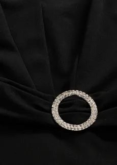 Avondjurk van gestructureerde crêpe met drapering • zwart • bonprix online shop