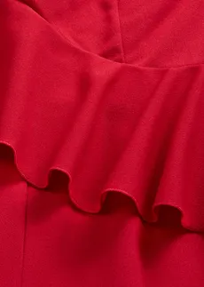 Combinaison une épaule en crêpe texturé • rouge foncé • Boutique bonprix