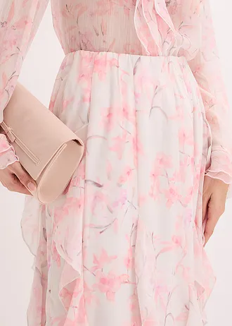 Fustă maxi din șifon ușor • ecru floral • magazin bonprix