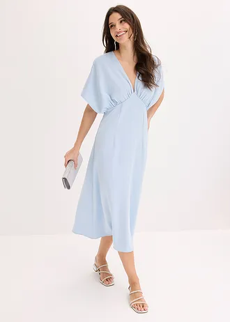 Robe longue en satin brillant • bleu poudré • Boutique bonprix