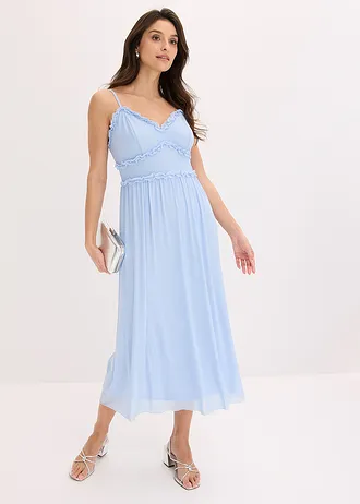 Robe en jersey mesh délicat • bleu poudré • Boutique bonprix