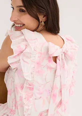Robe longue 100% coton • écru floral • Boutique bonprix