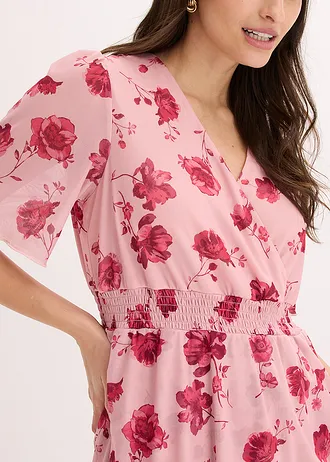 Midi jurk van zacht mesh • asroze gebloemd • bonprix online shop