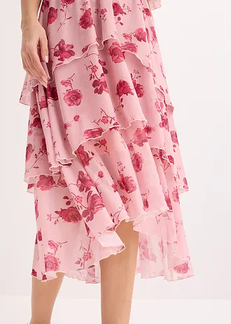 Midi jurk van zacht mesh • asroze gebloemd • bonprix online shop