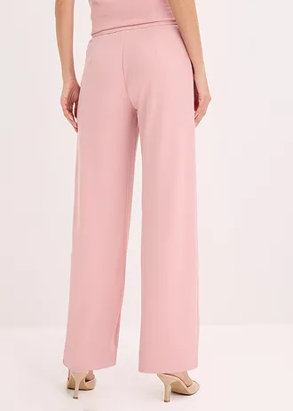 Pantalon large à pinces, Couleur: rose cendré