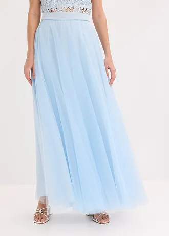 Maxi rok van sierlijke tule, Kleur: poederblauw